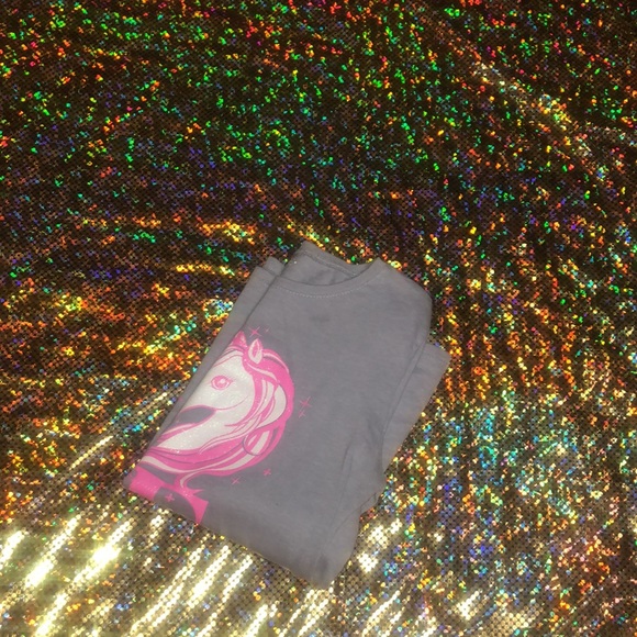 Children Place Love Unicorn Gray Girls Top - Picture 13 of 13